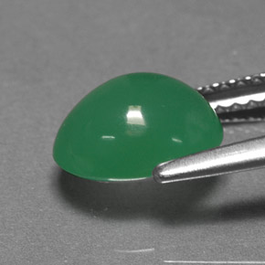 1,99 ctw natürlicher grüner Chrysopras, Oval Schliff, Lichtdurchlässig