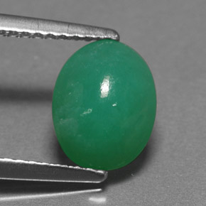 1,45 ctw natürlicher grüner Chrysopras, Oval Schliff, Lichtdurchlässig