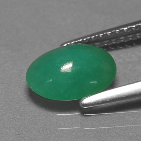 1,45 ctw natürlicher grüner Chrysopras, Oval Schliff, Lichtdurchlässig