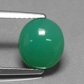 2,15 ctw natürlicher grüner Chrysopras, Oval Schliff, Lichtdurchlässig