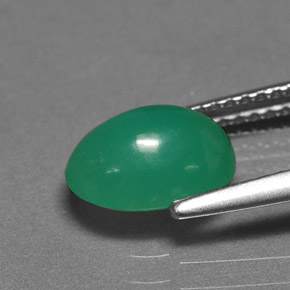1,85 ctw natürlicher grüner Chrysopras, Oval Schliff, Lichtdurchlässig