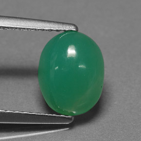 1,96 ctw natürlicher grüner Chrysopras, Oval Schliff, Lichtdurchlässig