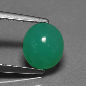1,76 ctw natürlicher grüner Chrysopras, Oval Schliff, Lichtdurchlässig