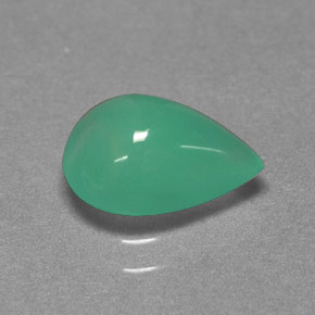 1,62 ctw natürlicher grüner Chrysopras, Birnenform, Lichtdurchlässig