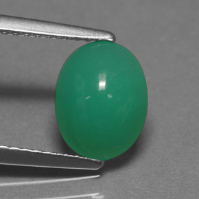 1,72 ctw natürlicher grüner Chrysopras, Oval Schliff, Lichtdurchlässig