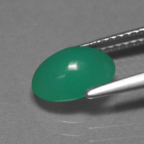 1,72 ctw natürlicher grüner Chrysopras, Oval Schliff, Lichtdurchlässig
