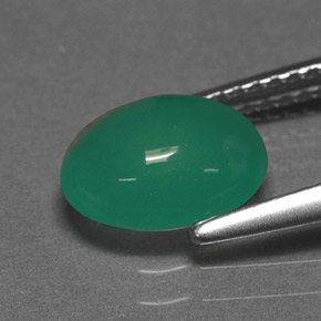 1,67 ctw natürlicher grüner Chrysopras, Oval Schliff, Lichtdurchlässig