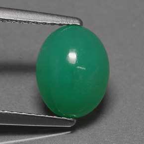 1,98 ctw natürlicher grüner Chrysopras, Oval Schliff, Lichtdurchlässig