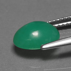 1,98 ctw natürlicher grüner Chrysopras, Oval Schliff, Lichtdurchlässig