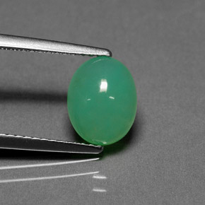 1,90 ctw natürlicher grüner Chrysopras, Oval Schliff, Lichtdurchlässig