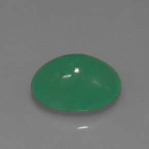 3,18 ctw natürlicher grüner Chrysopras, Oval Schliff, Lichtdurchlässig