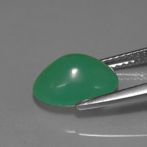 3,18 ctw natürlicher grüner Chrysopras, Oval Schliff, Lichtdurchlässig
