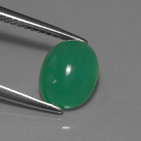 2,14 ctw natürlicher grüner Chrysopras, Oval Schliff, Lichtdurchlässig