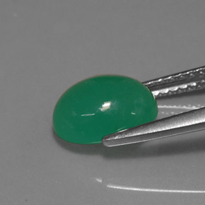 2,14 ctw natürlicher grüner Chrysopras, Oval Schliff, Lichtdurchlässig