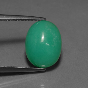 4,05 ctw natürlicher grüner Chrysopras, Oval Schliff, Lichtdurchlässig