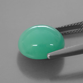 9,17 ctw natürlicher Grün Chrysopras, Oval Schliff, Lichtdurchlässig