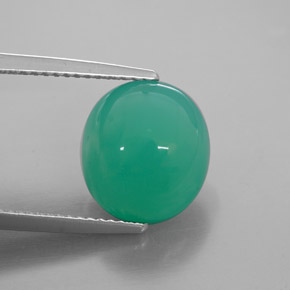 6,11 ctw natürlicher grüner Chrysopras, Transparent, Transparent / Lichtdurchlässig