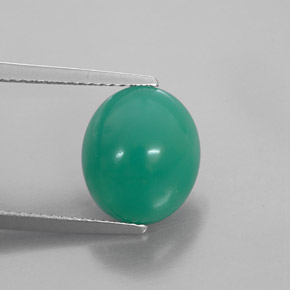 4,38 ctw natürlicher grüner Chrysopras, Oval Schliff, Lichtdurchlässig