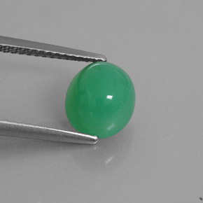 2,43 ctw natürlicher grüner Chrysopras, Transparent, Transparent / Lichtdurchlässig