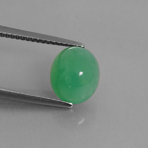 2,92 ctw natürlicher grüner Chrysopras, Transparent, Transparent / Lichtdurchlässig