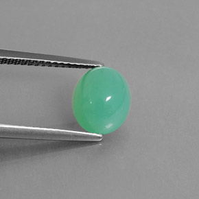 2,34 ctw natürlicher grüner Chrysopras, Transparent, Transparent / Lichtdurchlässig