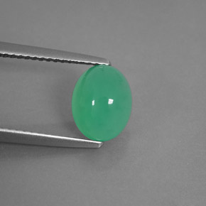 2,13 ctw natürlicher grüner Chrysopras, Transparent, Transparent / Lichtdurchlässig