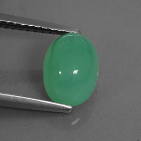 2,04 ctw natürlicher grüner Chrysopras, Transparent, Transparent / Lichtdurchlässig