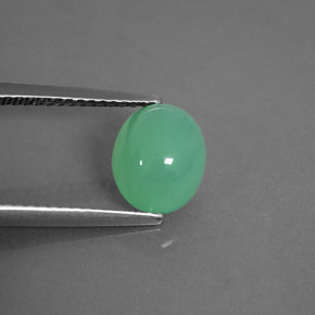 2,05 ctw natürlicher grüner Chrysopras, Transparent, Transparent / Lichtdurchlässig
