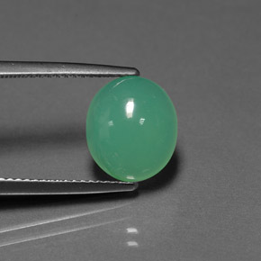 3,50 ctw natürlicher grüner Chrysopras, Transparent, Transparent / Lichtdurchlässig