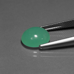 3,50 ctw natürlicher grüner Chrysopras, Transparent, Transparent / Lichtdurchlässig