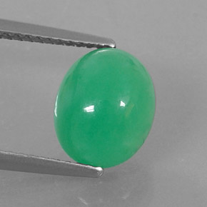3,45 ctw natürlicher grüner Chrysopras, Oval Schliff, Lichtundurchlässig
