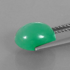 3,45 ctw natürlicher grüner Chrysopras, Oval Schliff, Lichtundurchlässig