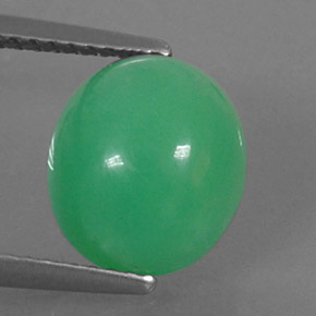 3,95 ctw natürlicher grüner Chrysopras, Oval Schliff, Lichtundurchlässig