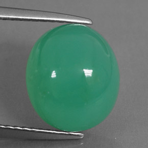 5,35 ctw natürlicher grüner Chrysopras, Oval Schliff, Lichtdurchlässig