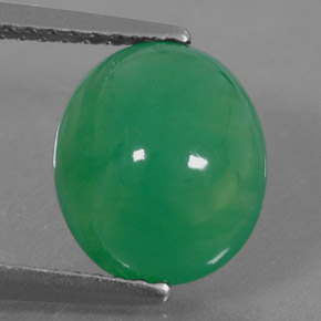 2,68 ctw natürlicher grüner Chrysopras, Oval Schliff, Lichtdurchlässig