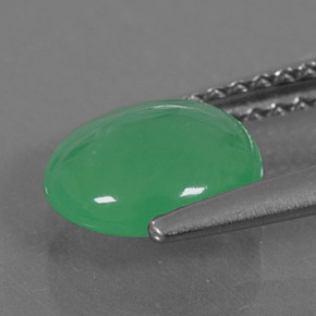 1,27 ctw natürlicher grüner Chrysopras, Oval Schliff, Lichtdurchlässig