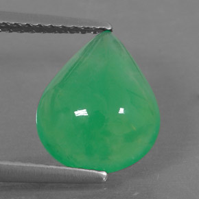 2,68 ctw natürlicher grüner Chrysopras, Birnenform, Lichtdurchlässig