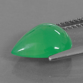 2,68 ctw natürlicher grüner Chrysopras, Birnenform, Lichtdurchlässig