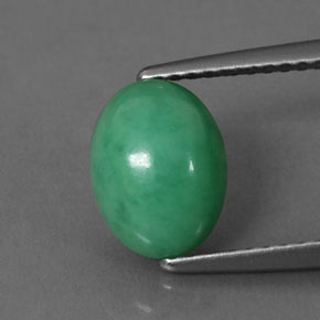 2,03 ctw natürlicher grüner Chrysopras, Oval Schliff, Lichtundurchlässig