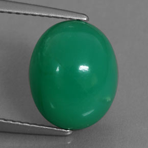 5,34 ctw natürlicher grüner Chrysopras, Oval Schliff, Lichtdurchlässig