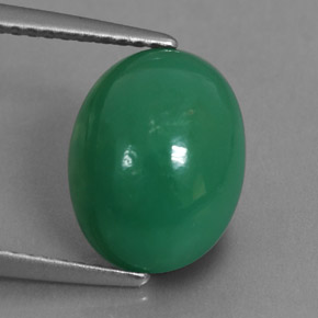 3,90 ctw natürlicher grüner Chrysopras, Oval Schliff, Lichtundurchlässig