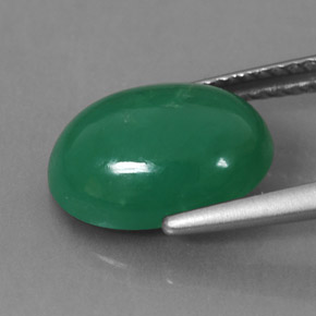 3,90 ctw natürlicher grüner Chrysopras, Oval Schliff, Lichtundurchlässig