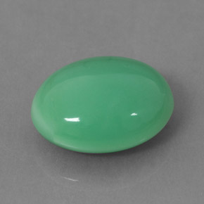 5,43 ctw natürlicher grüner Chrysopras, Oval Schliff, Lichtundurchlässig