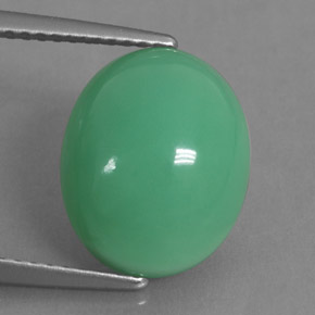 5,43 ctw natürlicher grüner Chrysopras, Oval Schliff, Lichtundurchlässig