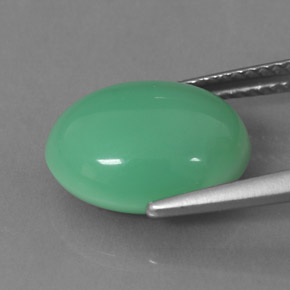 5,43 ctw natürlicher grüner Chrysopras, Oval Schliff, Lichtundurchlässig