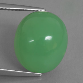9,75 ctw natürlicher grüner Chrysopras, Transparent, Transparent / Lichtdurchlässig