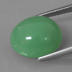 9,75 ctw natürlicher grüner Chrysopras, Transparent, Transparent / Lichtdurchlässig