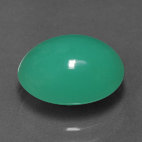 2,58 ctw natürlicher grüner Chrysopras, Oval Schliff, Lichtdurchlässig