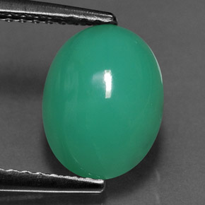 2,58 ctw natürlicher grüner Chrysopras, Oval Schliff, Lichtdurchlässig