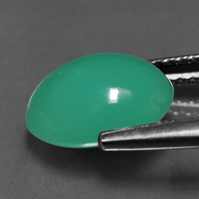 2,58 ctw natürlicher grüner Chrysopras, Oval Schliff, Lichtdurchlässig